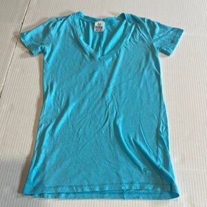 Pink Victorias Secret light Blue V-Neck Women's Top 60% cotton stretchy
